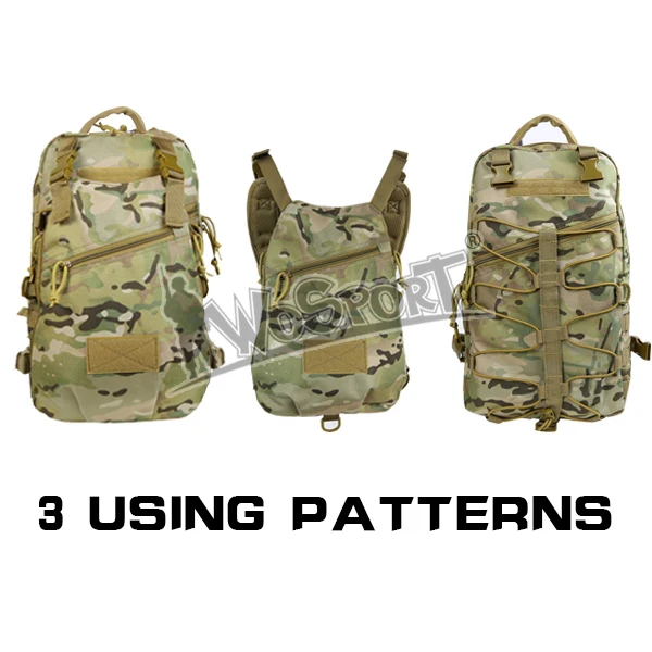 

WoSporT 2017 New Outdoor Tactical Backpack 1000D Nylon Dual Hunting Hiking Pocket Travel bag Paintball Accessories