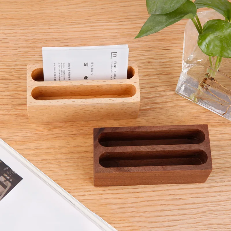 Деревянная визитная карточка держатель для стола женщин и мужчин Чехол карт