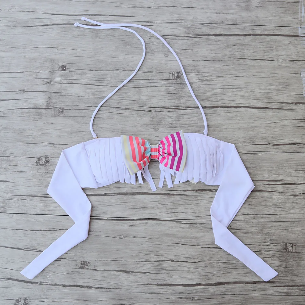 Бюстгальтер-бандо, летний бюстгальтер без бретелек, женский сексуальный бюстгальтер, топ с кисточками, короткие майки, бесшовное белое нижнее белье, скрытый купальник - Цвет: Bow 042