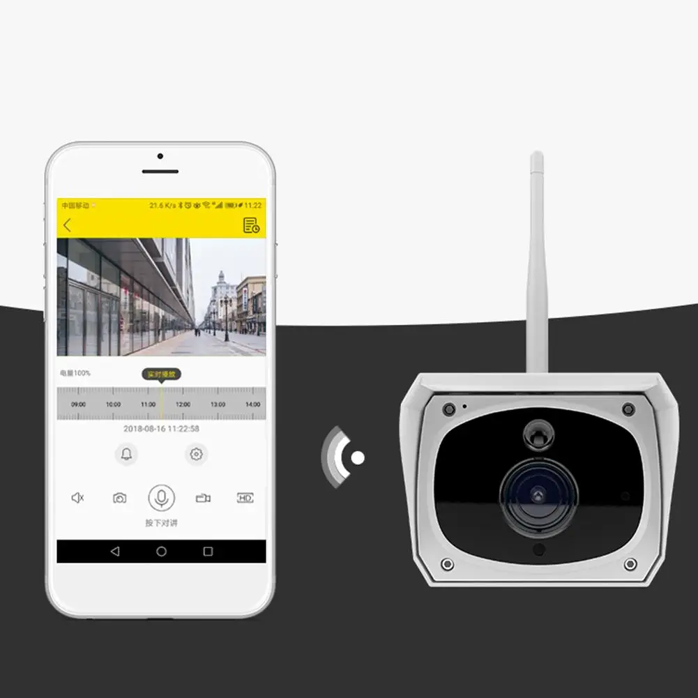 Домашняя безопасность wifi Беспроводная Водонепроницаемая наружная 1080P 2,0 м солнечная батарея питание камеры видеонаблюдения CCTV видео рекордер