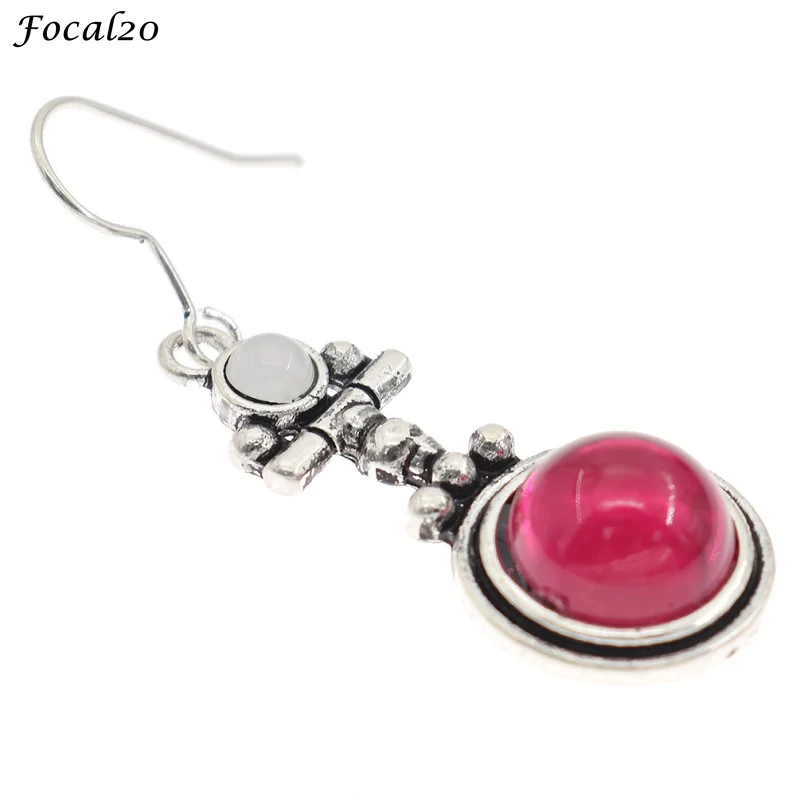Focal20 Мода сплав красный кристалл серьги горный хрусталь серебро Цвет модные