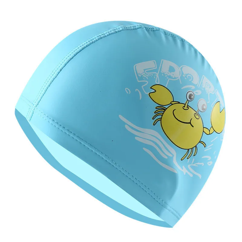 Детская водонепроницаемая шапочка для плавания из ПУ кожи с мультяшным принтом