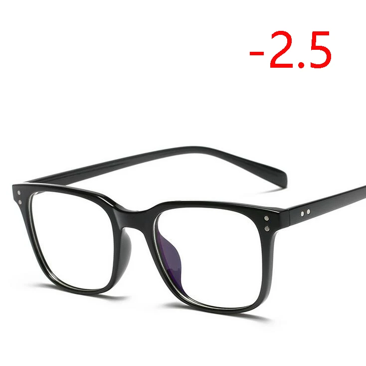 Myopia 250 1,56, асферические линзы, очки по рецепту, для женщин и мужчин, Ретро стиль, Rice Nail TR90, квадратные очки для близорукости, черная оправа, 0~-4,0 - Цвет оправы: Myopia 250