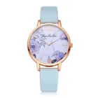 Роскошные женские часы, Уникальные Кварцевые часы с цветочным циферблатом, модные женские наручные часы с кожаным ремешком для женщин, повседневные женские часы # D