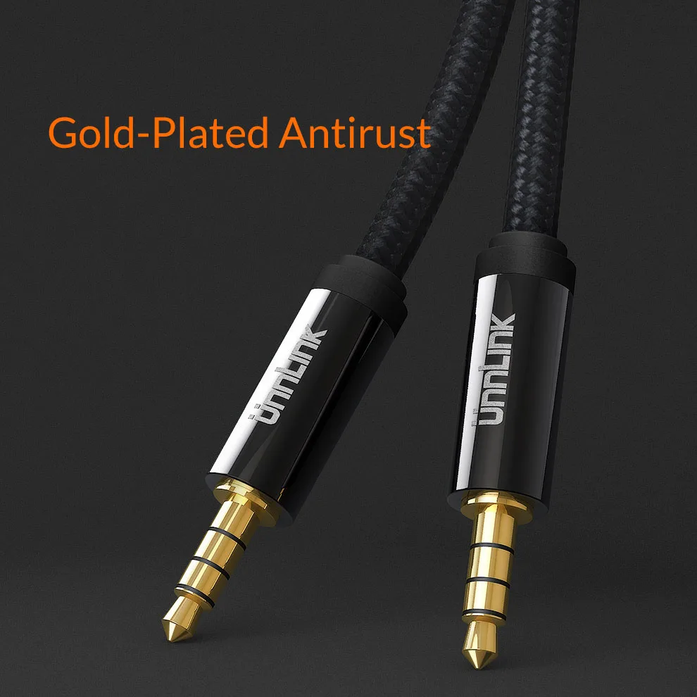 Unnlink HIFI 3/4 Pole TRS 3 5 Jack аудио кабель Aux для автомобильных наушников гарнитура динамик