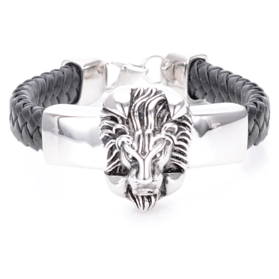 Браслет с Львом кожаный браслет-цепочка титановый браслет из нержавеющей стали
