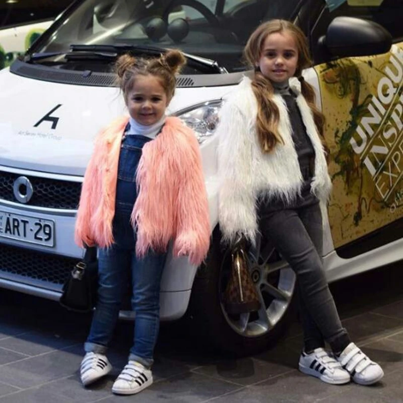Ins Stylish Fur Jackets For Girls Spring Fall Kids And Coats Waterfall Baby Girl Faux Coat Children Outerwear 2-10Y | Детская одежда и
