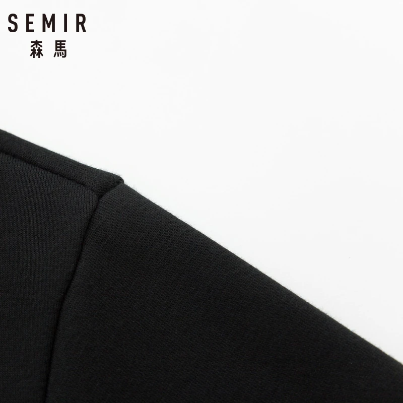 SEMIR Мужская цветная толстовка с капюшоном карманом кенгуру пуловер эластичным на