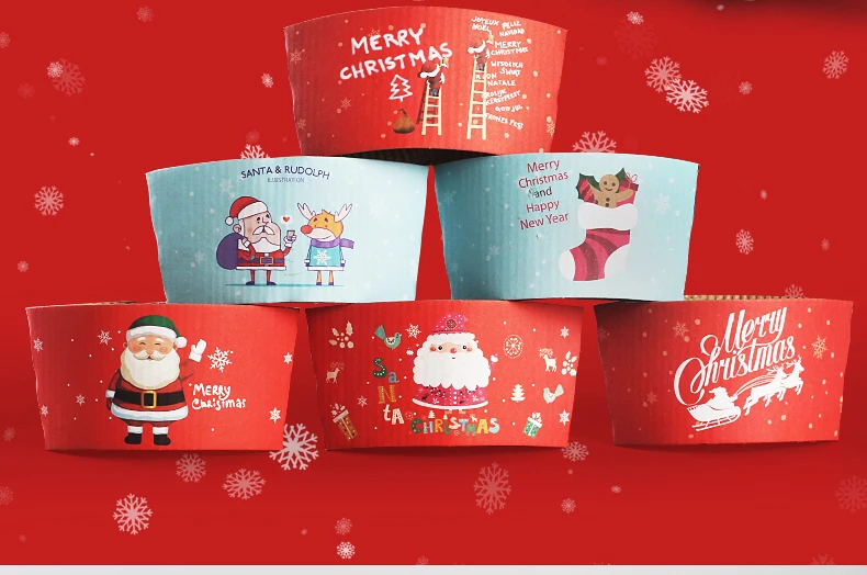100 шт. кофе чашки рукав одноразовый держатель для чашек Merry Рождество украшения чай бумажный стакан для сока рукав анти-чехол с защитой от нагрева Индивидуальные
