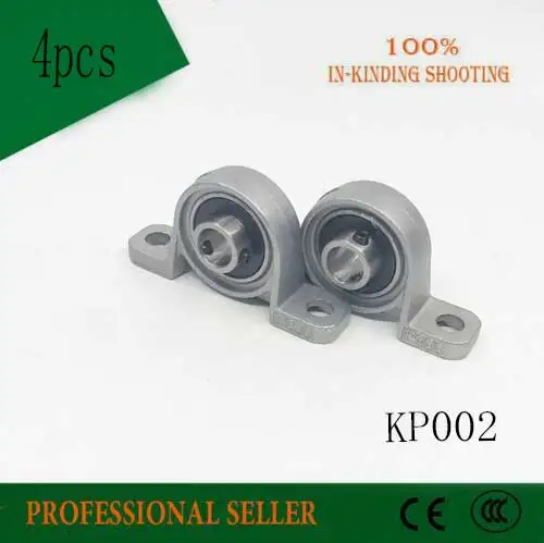 

4pcs 15mm caliber Zinc Alloy mounted bearings KP002 UCP002 P002 insert bearing pillow block bearing housing