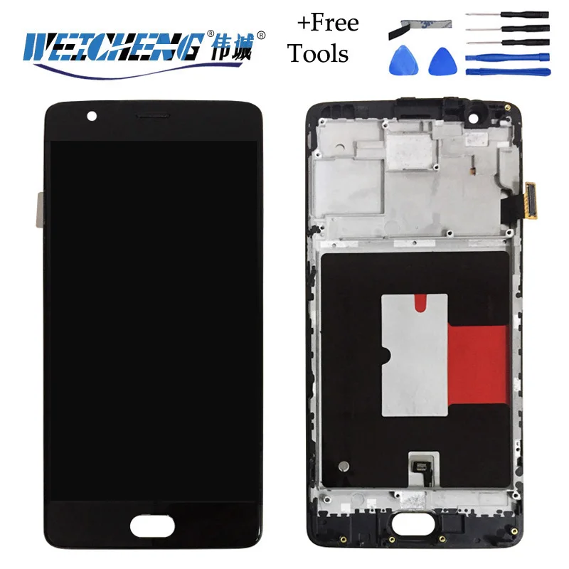 ЖК-дисплей для Oneplus 3 A3000 с рамкой замены экрана OnePlus LCD + Бесплатные инструменты |