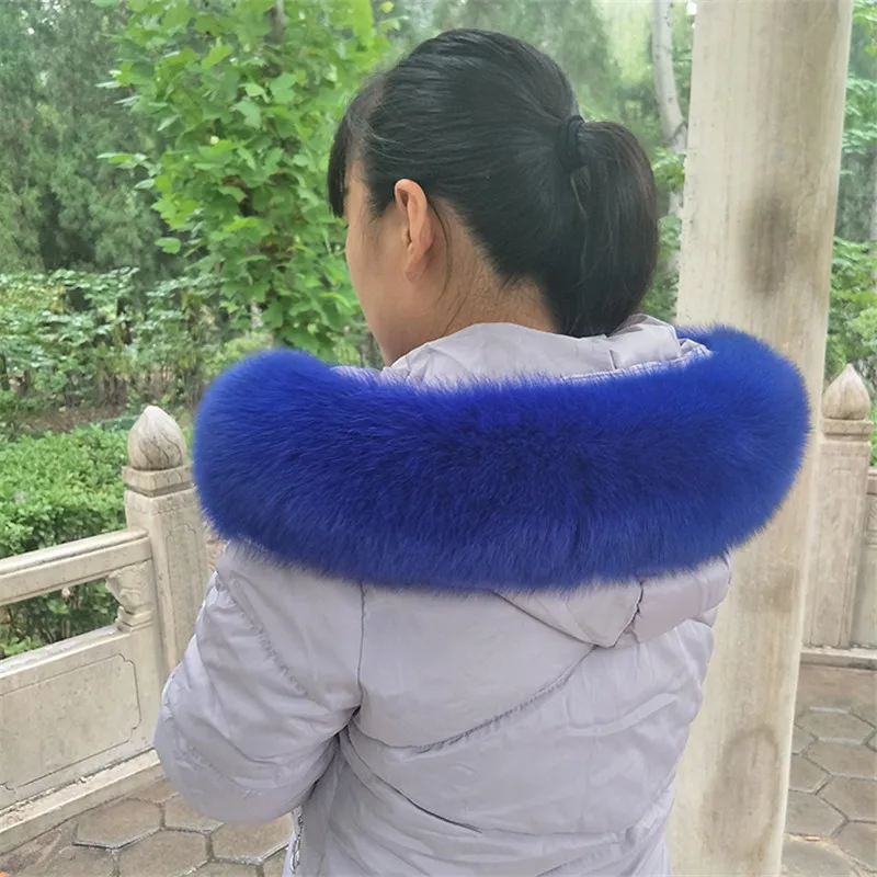 New fashion Natural Fox fur collar Winter scarf shawl multicolor fox fur collar Scarves Solid warm Women hood fox fur muffler