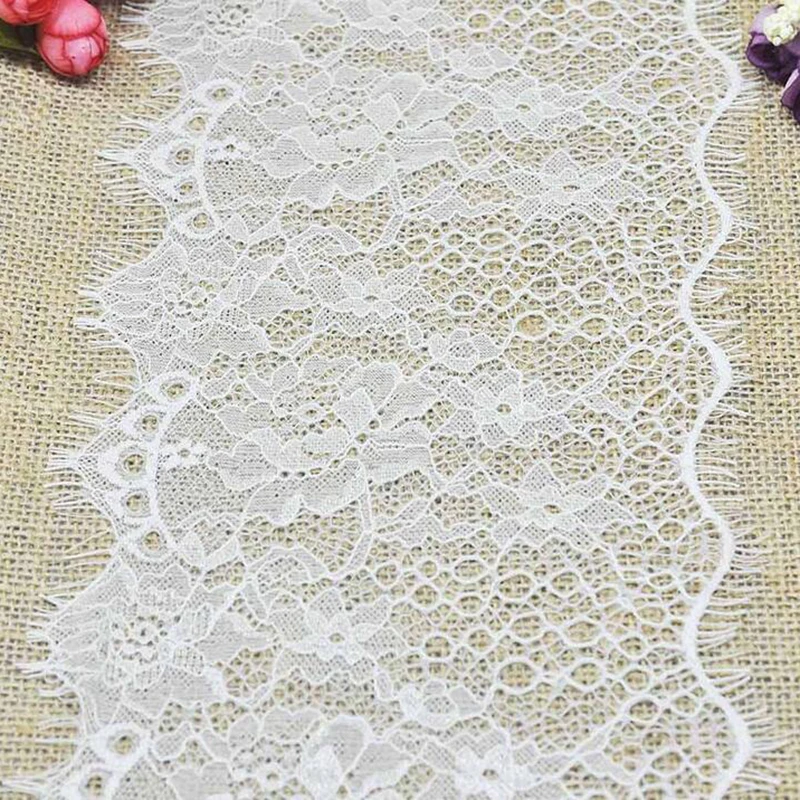 

6Meters Exquisite White Black Eyelash Lace Trim Lace Fabric DIY Clothing Accessories DIY Craft Supplies For Wedding Dress