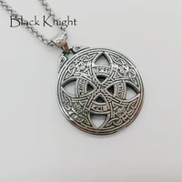 black knight vintage silver color mysterious knot pendant necklace 316l stainless steel men necklace jewelry fashion blkn0613