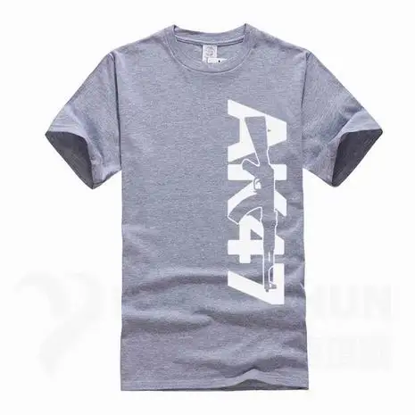 Boutique Men Tops Tees Summer Fashion New AK47 Printed T Shirt Short Sleeve Men AK 47 Rifle Gun Personalized T Shirts 3XL