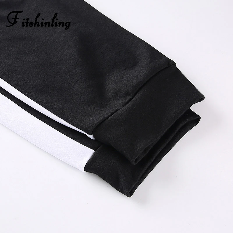 Fitshinling Athleisure уличная Женская Штаны пояса черные женские брюки модная зимняя