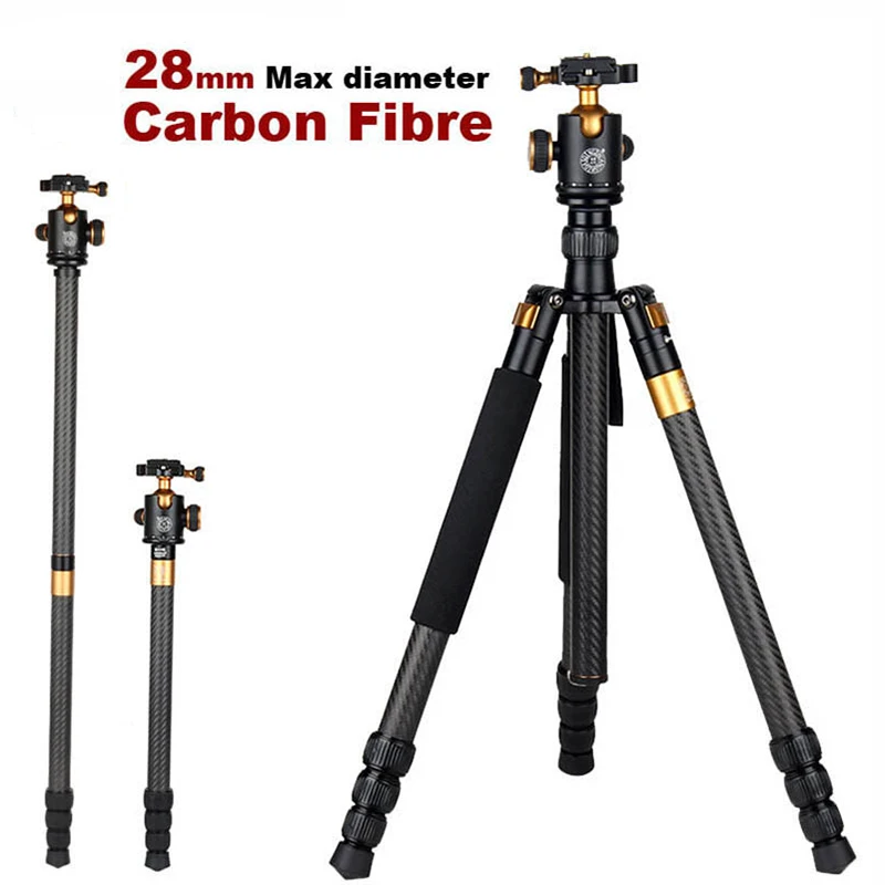 QZSD Q1088C 65 дюймов Профессиональный штатив из углеродного волокна для цифровой зеркальной камеры компактный портативный дорожный штатив монопод с шаровой головкой