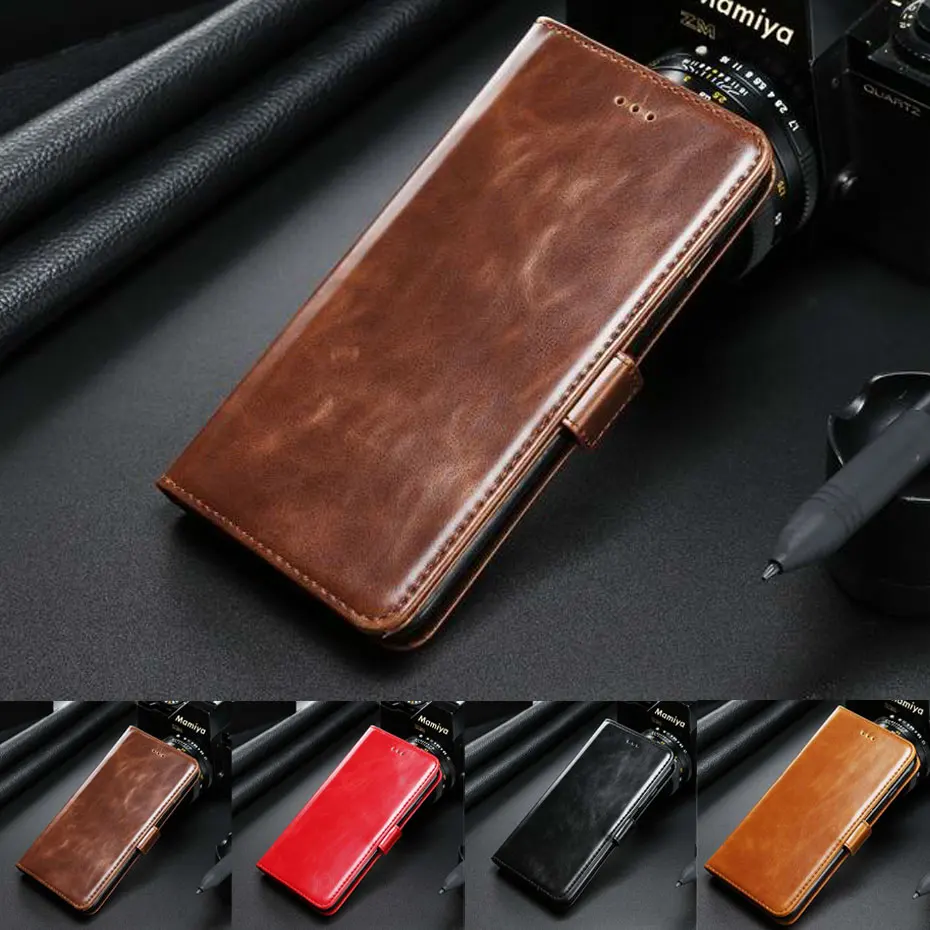 Роскошный кожаный чехол-бумажник Crazy Horse с откидной крышкой для iPhone X XR XS Max 5 5S SE 6 6S 7