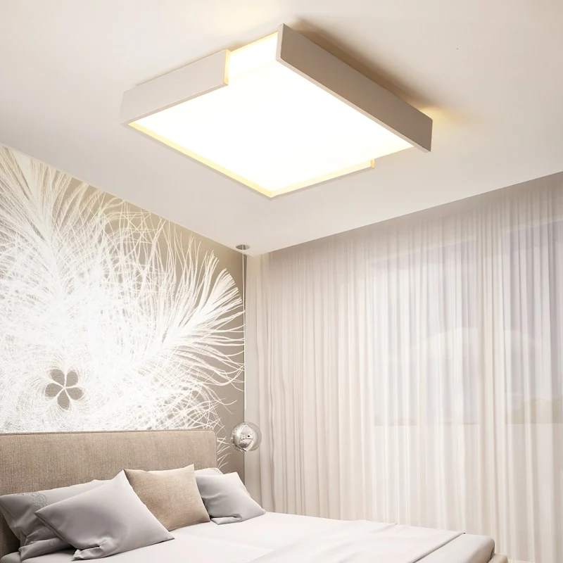 Светодиодная лампа для спальни простая современная потолочная квадратная учебы