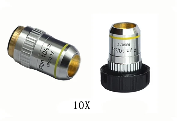 

10X L=195 Plan Achromatic Bio-Microscope Biological Microscope Objective Lens Thread Diameter 20.2x0.705 for Medical Science
