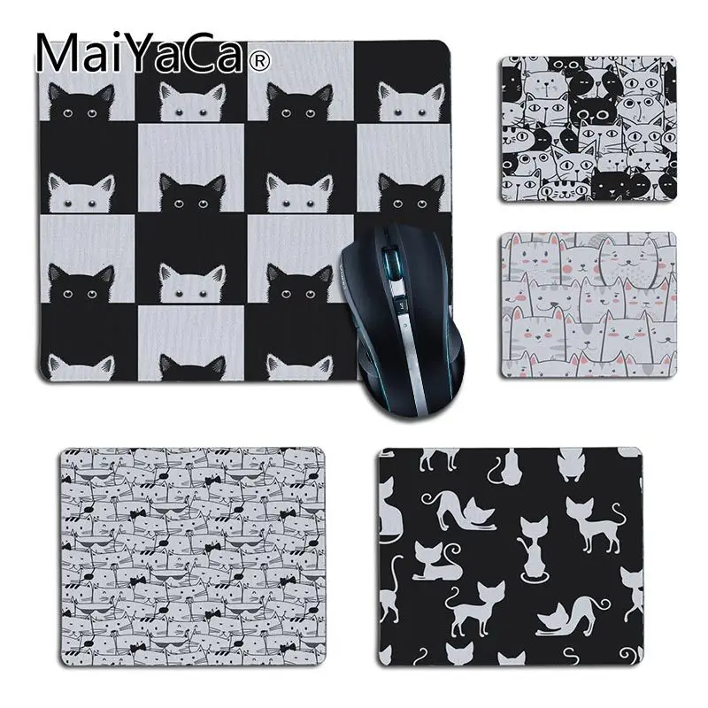 

MaiYaCa Big Promotion Cats Black and White Comfort small Mouse Mat Gaming Mouse pad DIY Design Rug For PC Laptop Notebook