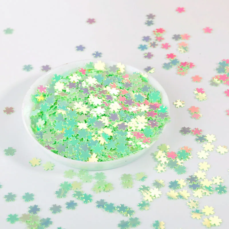 JG Light Green 10g розовый Сакура Блеск Конфетти из блесток DIY Craft вещи 5 мм голубые Cherry Blossom УФ-украшение из эпоксидной смолы Jewelry заполнения пайетками - Цвет: JG Light Green