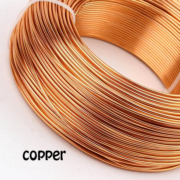 Copper 0,5 кг анодированная художественная алюминиевая проволока 1,5 мм 14 Калибр 105 м 115yd цветные украшения Мягкая металлическая проволока постоянные цвета - Цвет: Copper