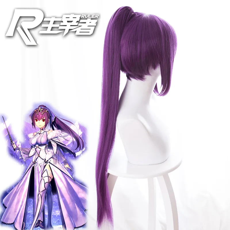 Аниме Fate/большой заказ FGO Scathach парик Lancer фиолетовый хвост версия 80 см косплей