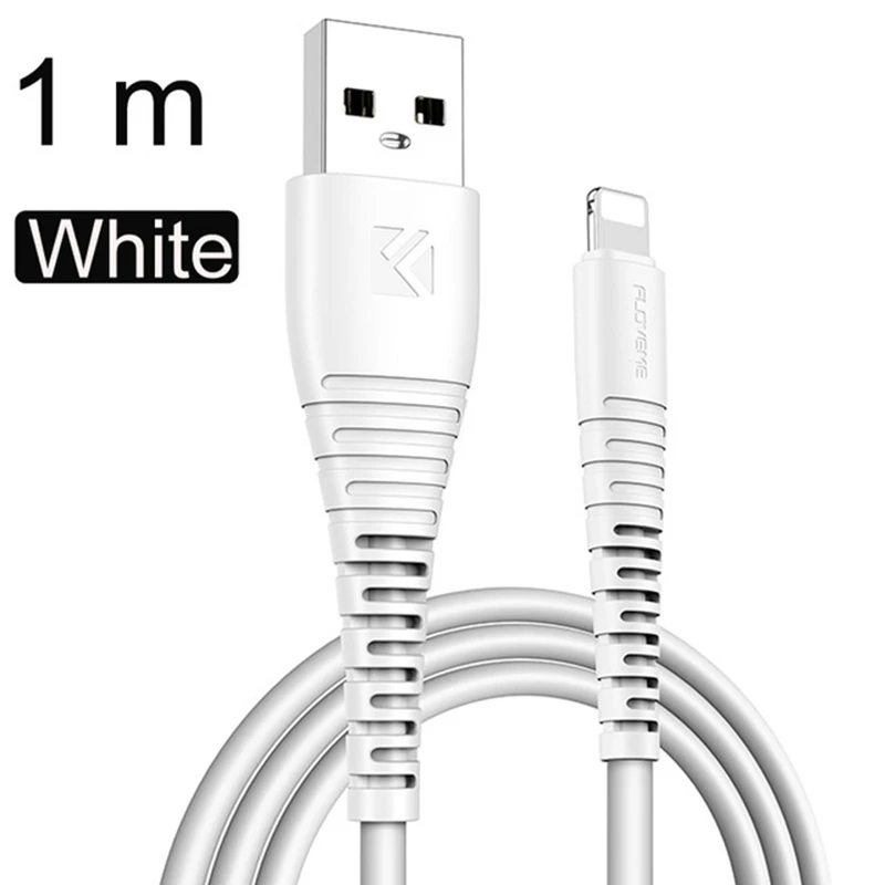 FLOVEME высокопрочный USB кабель, шнур синхронизации для iPhone XR XS Max X зарядный кабель для USB-C данных для type C Micro USB зарядное устройство для телефона - Цвет: White 1M