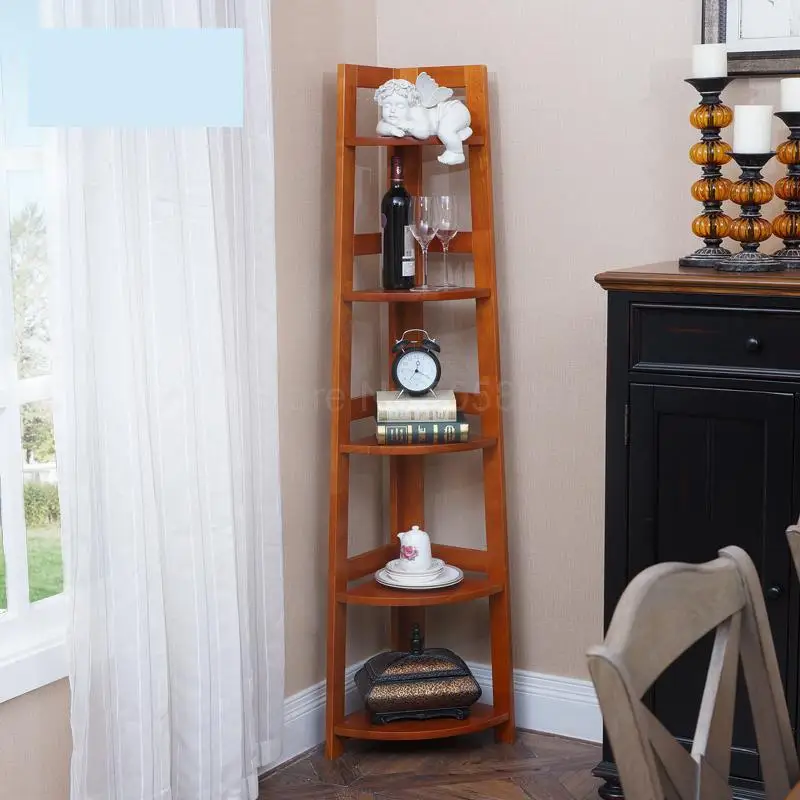 Твердый деревянный Угловой книжный шкаф для спальни простой штатив стойка