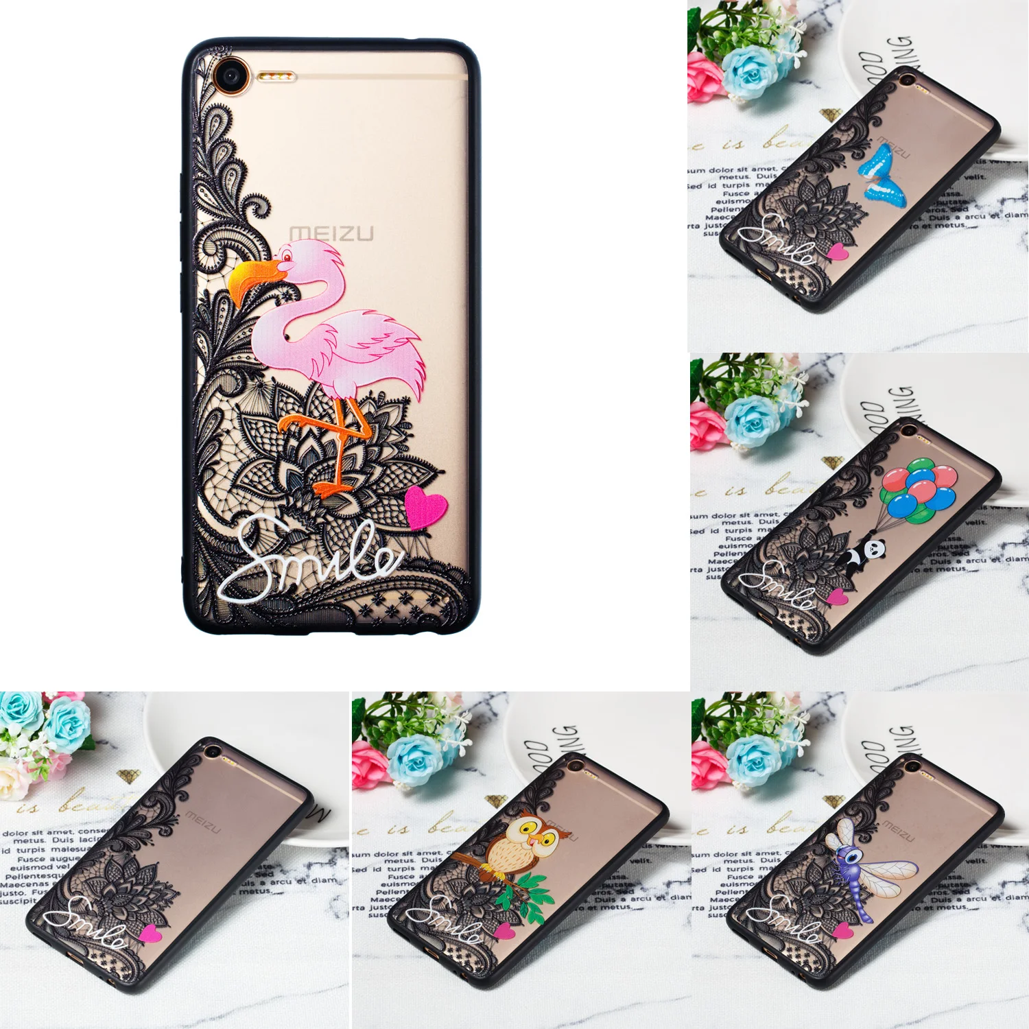 Тиснением пластичный чехол из термополиуретана силикона для Meizu M2E/M2 E M741A M741Y M741