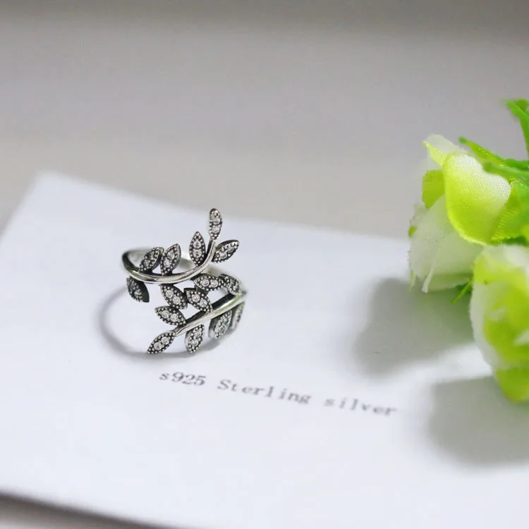 LOZRUNVE original 2018 brand 925 sterling silver sieraden korean high quality zirconia leaf finger ring women wholesale | Украшения и