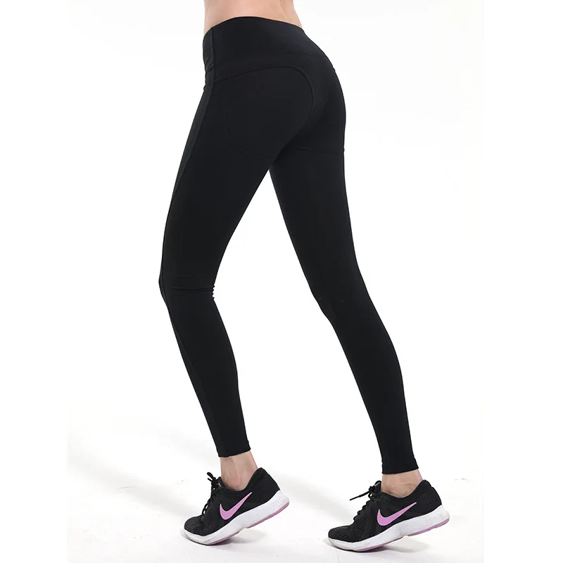 Высокая талия обтягивающие персиковые брюки спортивные для бега женские были