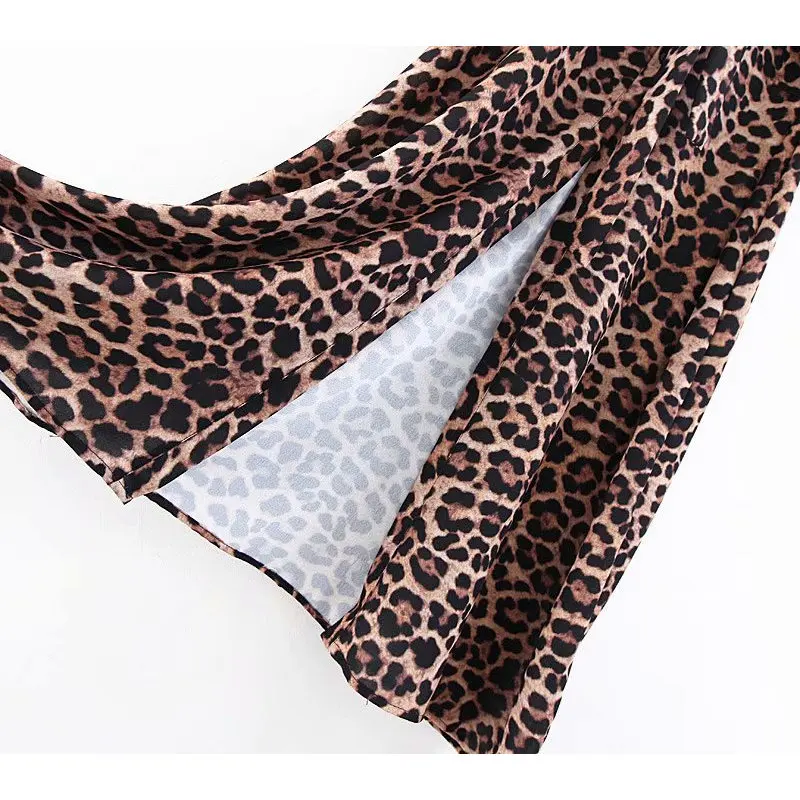 2018 Autumn New Women Leopard Print Maxi Dress Bow Tie Sashes Long Sleeve Retro Ladies Casual Chic Female Dresses Vestidos Женская