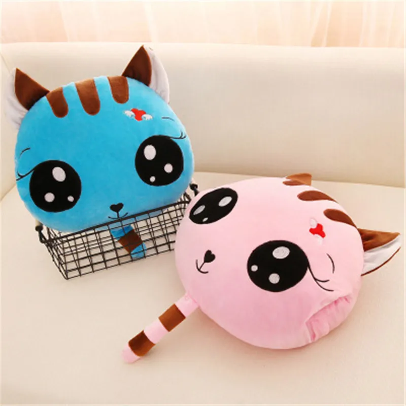 Cartoon flannel cute cat cushion blanket living room sofa car pillow is foldable air conditioning travel household items | Дом и сад