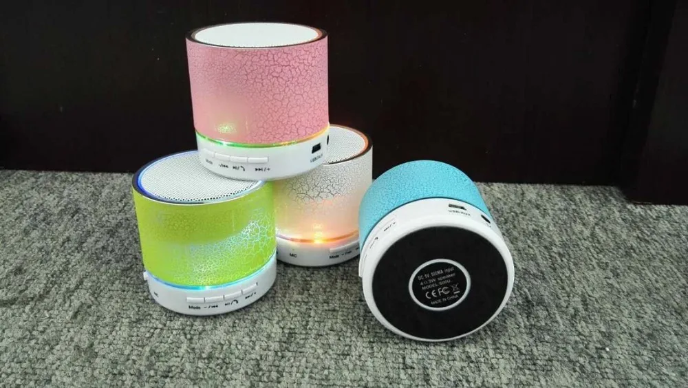 Мини цветной СВЕТОДИОДНЫЙ Портативный беспроводной Bluetooth динамик аудио звуковая