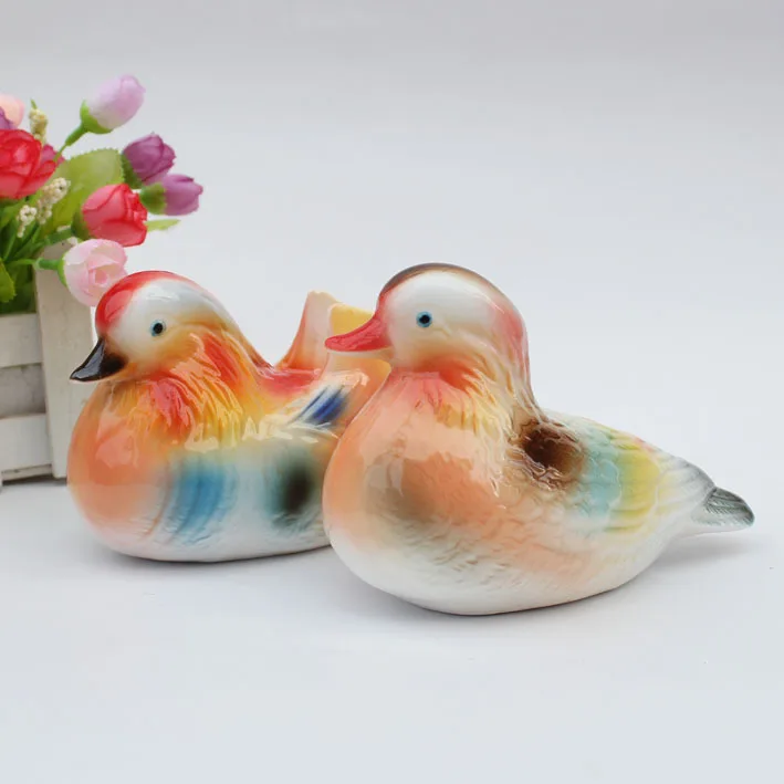 

ceramic mandarin duck lovers home decor crafts room decoration ceramic ornament porcelain animal figurines wedding decorations