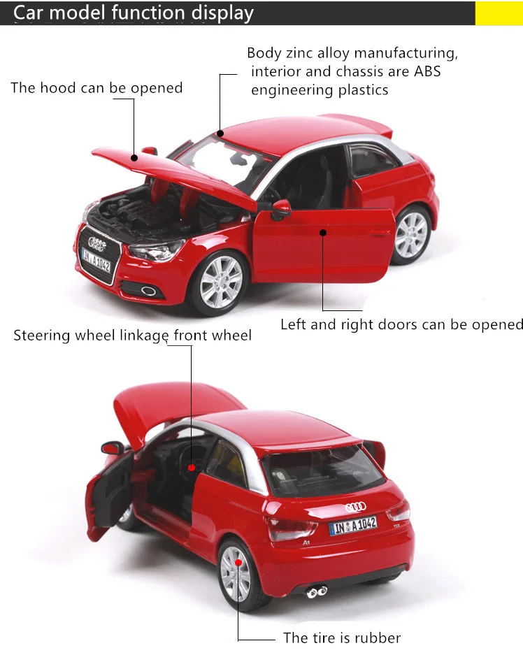 Bburago 1:24 Audi A1 моделирование сплава Модель автомобиля ремесла Коллекция игрушек инструменты подарок