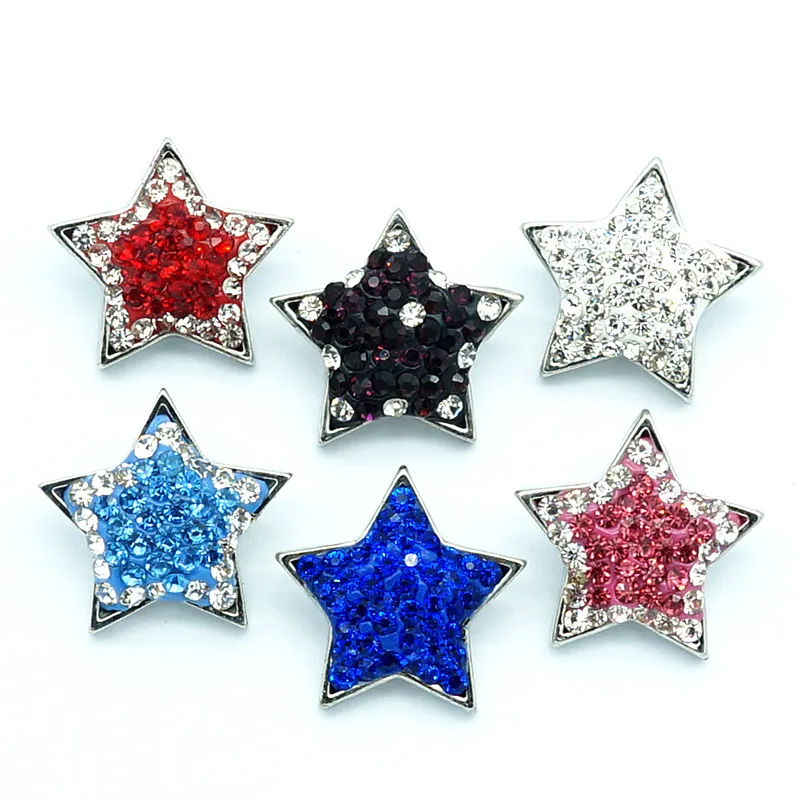 Модные красивые Стразы и глина ручная цветная звезда 18 мм оснастки кнопки