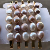 trendy hair pin genuine freshwater pearl elegant aaa quality pearl hariclip delicate handmade jewelry hair accessories gift