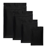 100pcs matte black small aluminum foil zip lock plastic bags smell proof herb powder heat sealable flat ziplock bag pouch
