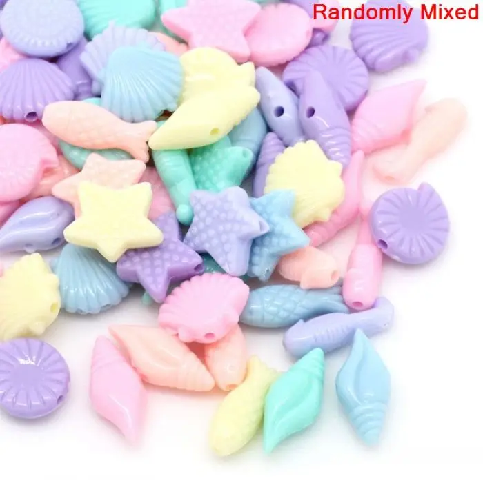DoreenBeads Acrylic Spacer Beads The Undersea World Animal Round Pastel Mixed Color 17x7mm-12x11mm Hole:Approx 1.5mm 300PCs | Украшения и