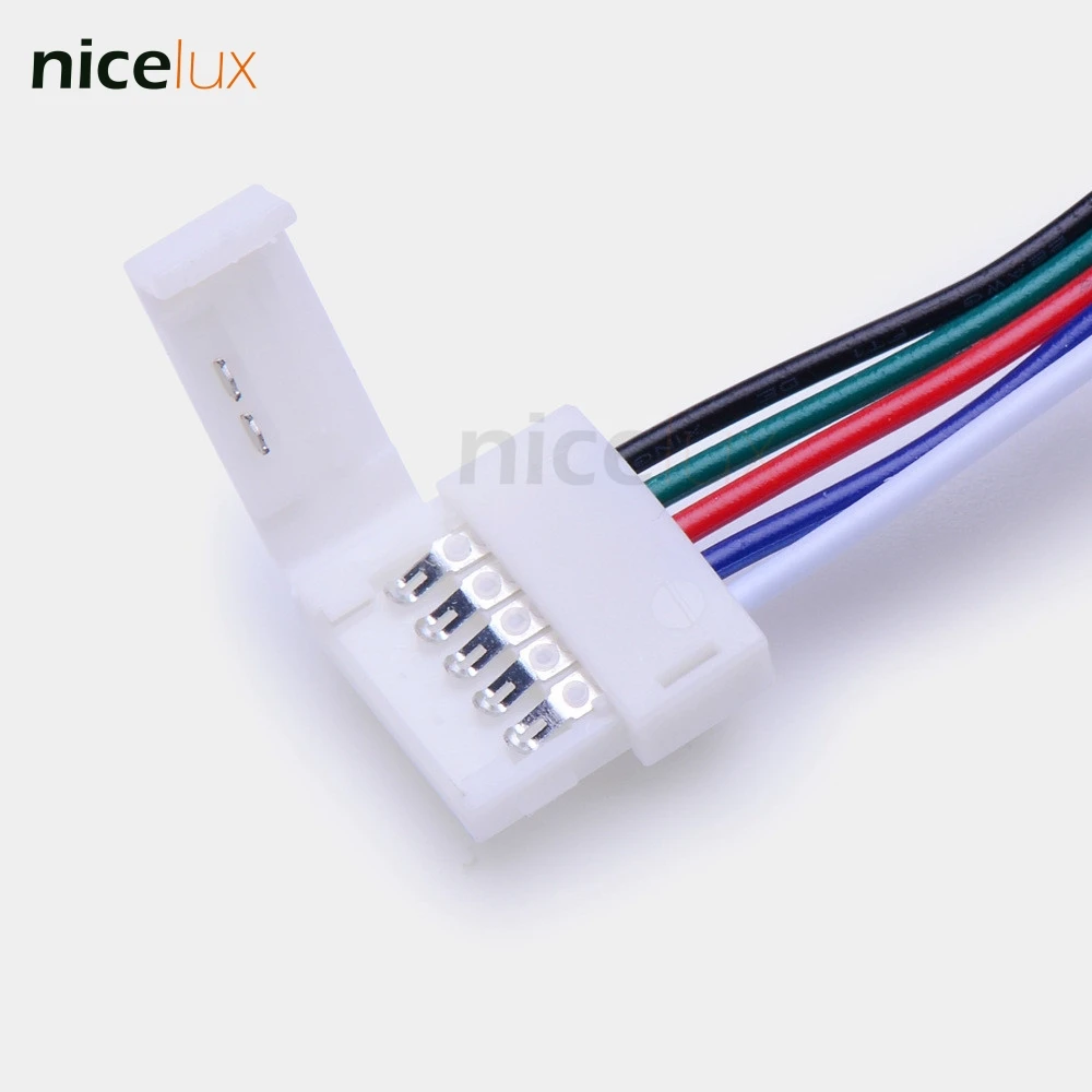 5 шт./лот Pin коннектор RGBW Solderless с 15 см кабель для 12 мм 5050 Светодиодная лента