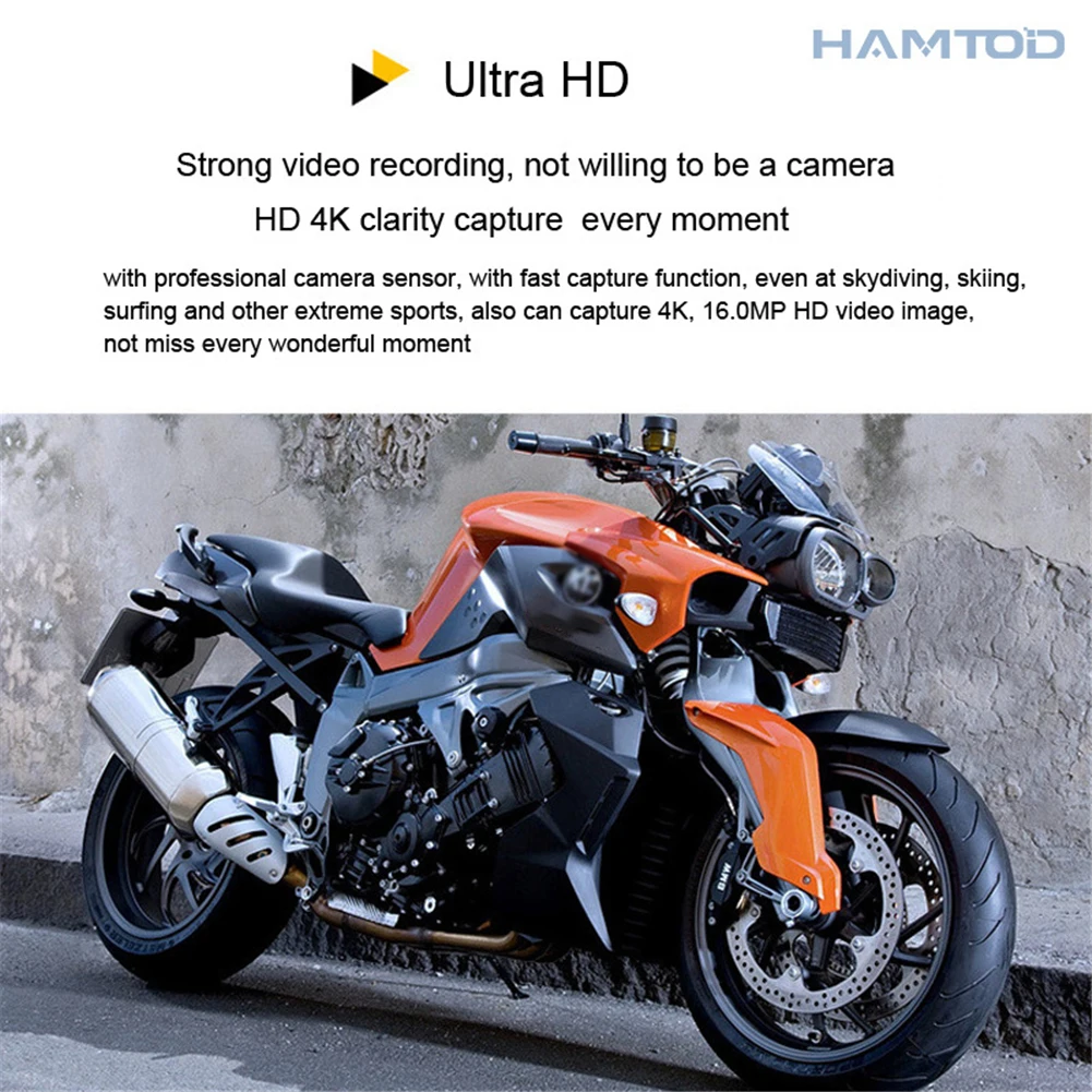 HAMTOD H9A 2,0 дюймовый ЖК-экран HD 4K WiFi камера движения 120 градусов широкоугольный объектив с водонепроницаемый чехол