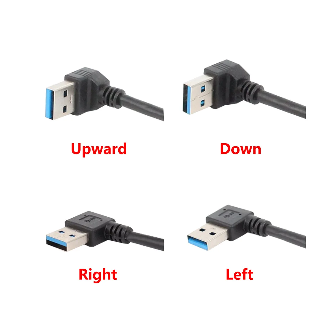 Удлинительный кабель-переходник штекер-гнездо 20 см USB 3 0 правый/левый/вверх/вниз