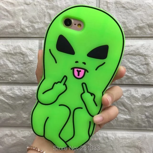 C-ku Alien 3D мультяшный мягкий чехол силикон гель для Iphone X 8 I8 7 PLUS I7 6 6S SE 5 5S милый