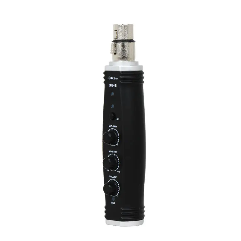 Alctron xu-2 usb конвертер XLR к USB микрофон Предварительный усилитель, компьютерный аудио интерфейс, цифровой аудио конвертер с питанием