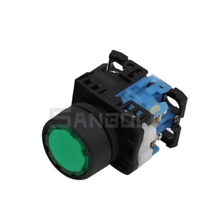 Flat knob AR22F5L-01/10G Push button switch LED Self-locking Latching with lamp 24V/220V/380V Opening 22MM 1NO1NC | Обустройство дома
