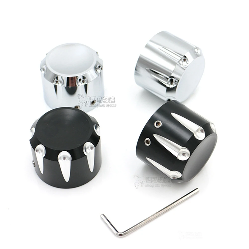 

For Harley Sportster XL 883 1200 Dyna Softail Fat Boy Touring Street Road Electra Tri Glide Front Axle Nut Covers Cap