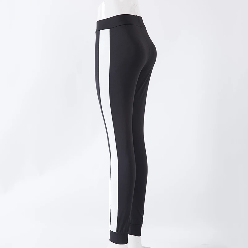Skinny Leggings For Women Sexy Ladies Fashion Black White Patchwork Workout Trousers Girl 3014 Plus Size S M L XL | Женская одежда